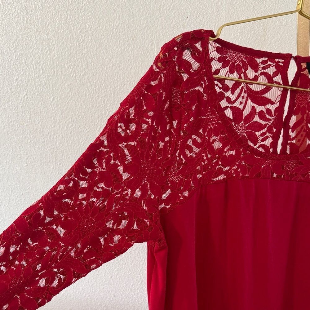 Torrid Red Lace Top - Picture 4 of 7